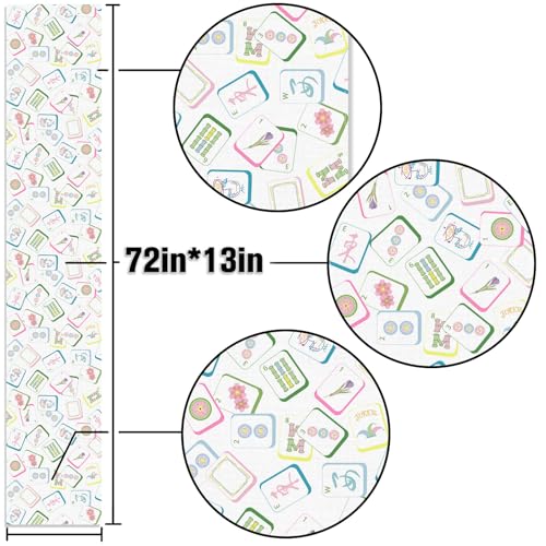 Mahjong Party Table Runner 13" x 72" - Festive Decoration for Game Nights