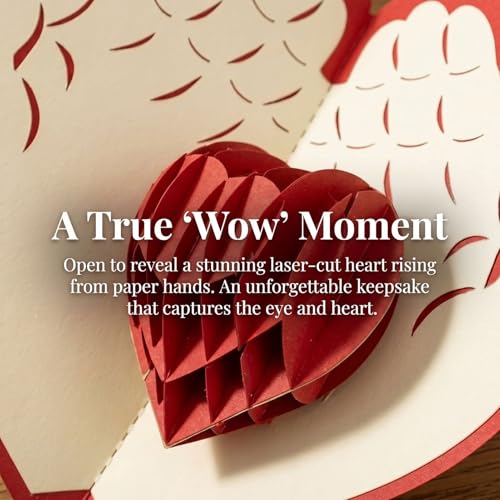 Handmade 3D Love Heart Pop Up Card for All Occasions
