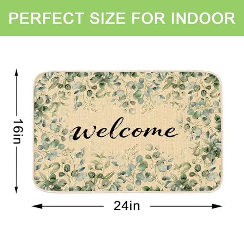 MATIRUG Floral Welcome Mat - Non-Slip, Machine Washable, 16"x24"