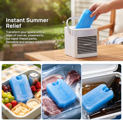 TOYANDONA Reusable Ice Packs for Lunch Boxes, Coolers, and Picnic Bags - 6 Pack