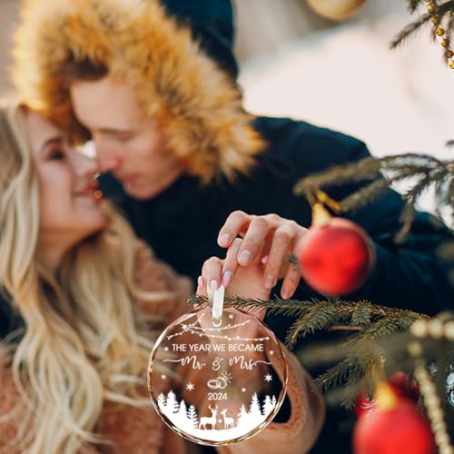First Christmas Married Ornament 2024 - Mr and Mrs Keepsake
