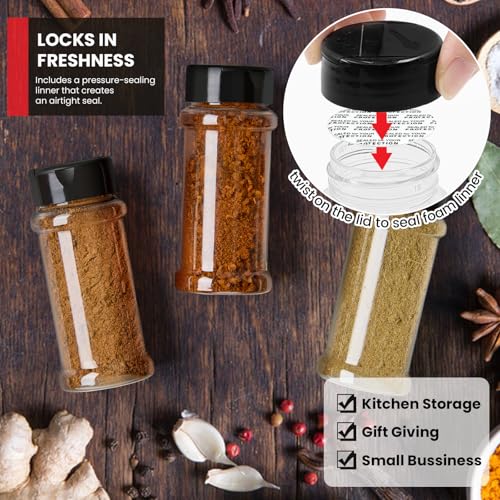 TUZAZO 3 Oz Plastic Spice Jars with Shaker Lids - 14 Piece Set