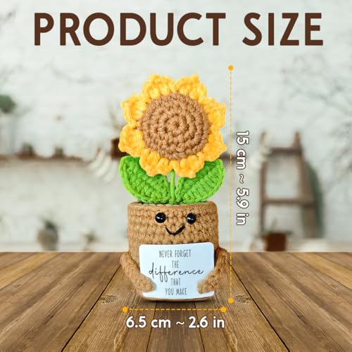 Mini Sunflower Crochet Gift - Handmade Farewell Gift for Women