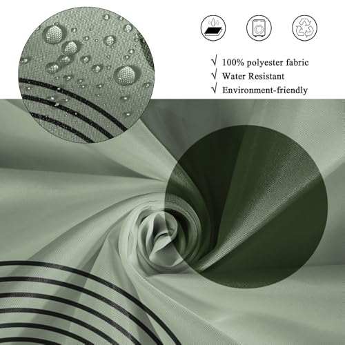Boho Shower Curtain 48x72 Inch Green Leaves Design, Waterproof Polyester