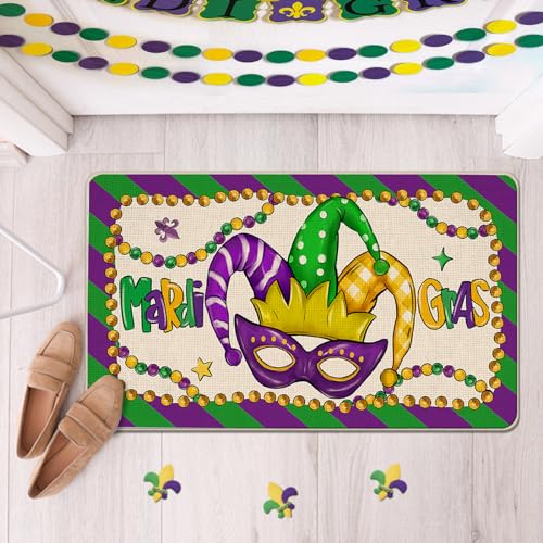 Mardi Gras Decorative Door Mat - Non-Slip Entryway Rug