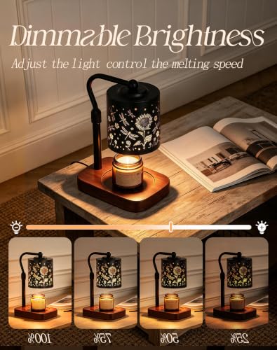 Dragonfly Adjustable Candle Warmer Lamp with Timer & 4-Level Dimmer - Height Adjustable