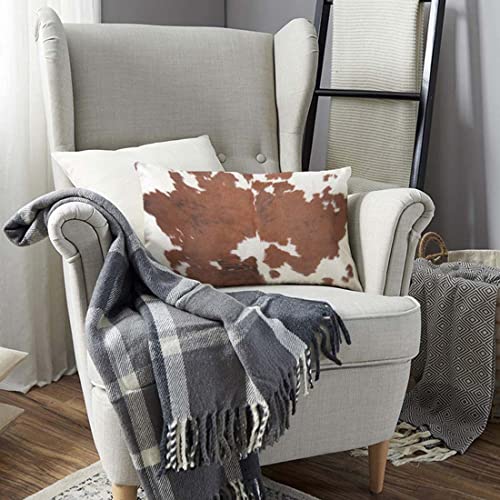 Brown Cowhide Throw Pillow Case 12 x 20 Inch - TKS MITLAN