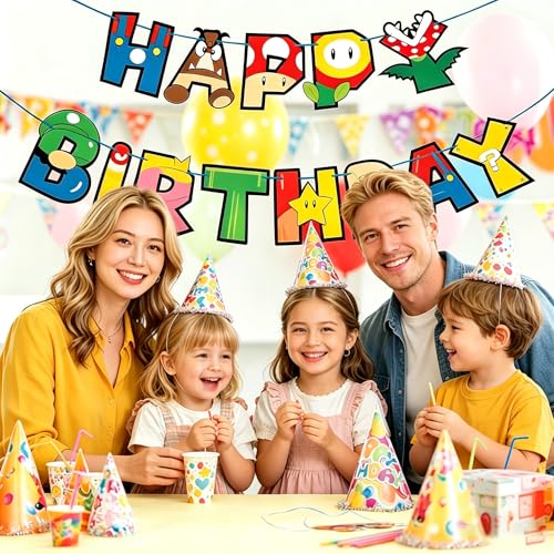 Cartoon Happy Birthday Banner | Fun Party Decorations