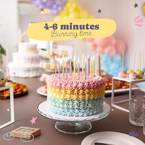 Party Solids 24-Pack Primary Color Birthday Candles - 2.5"
