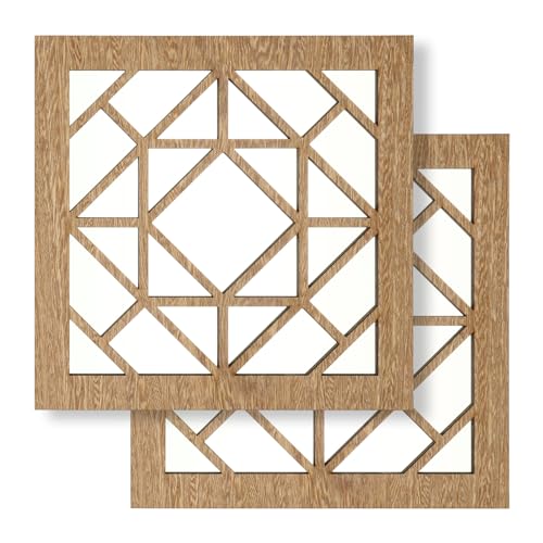 Rustic Farmhouse Square Wall Mirrors - Set of 2, 12x12 in