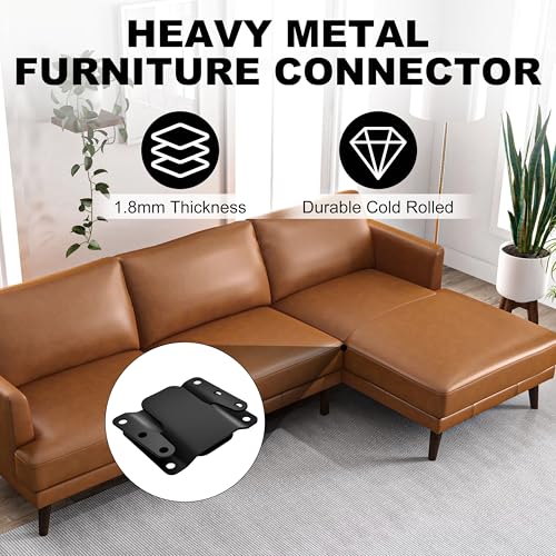 Eunenete Heavy-Duty Sectional Sofa Connector Brackets, 2.95"x2.6", 4-Pack