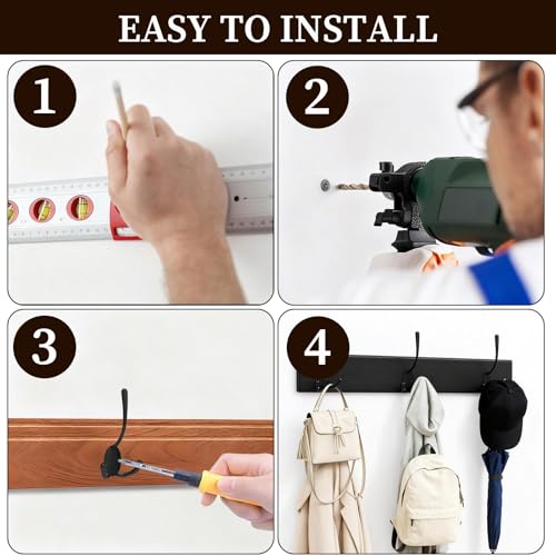 Heavy Duty Coat Hooks - 10 Pack Metal Wall Hooks for Hanging
