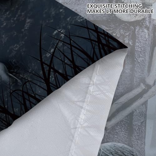 APROPHIC Halloween Shower Curtain Black2 - Ghost Skeleton Design, 72x72 inches, Waterproof Fabric with Hooks