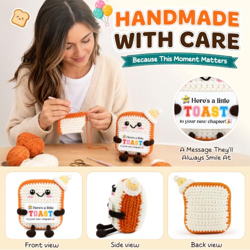OASSIE Orange New Chapter Christmas Congratulations Gift for Women - Crochet Toast Keepsake