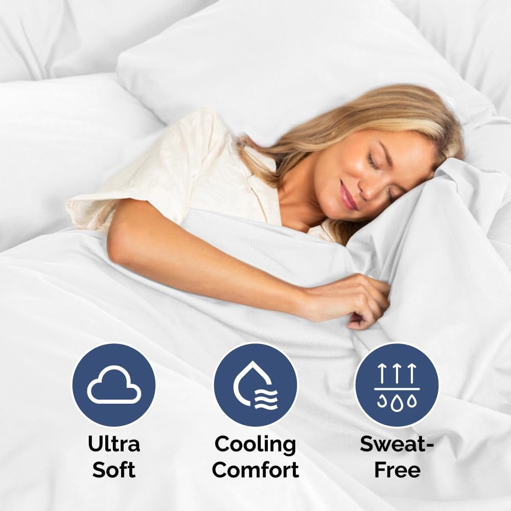 Ultra Soft Twin Size 3 Piece Sheet Set by [Brand Name] - Cooling, Wrinkle-Free Bedding - Fits 8-16 Inch Mattresses - Breathable, Hotel Luxury in Bright White
