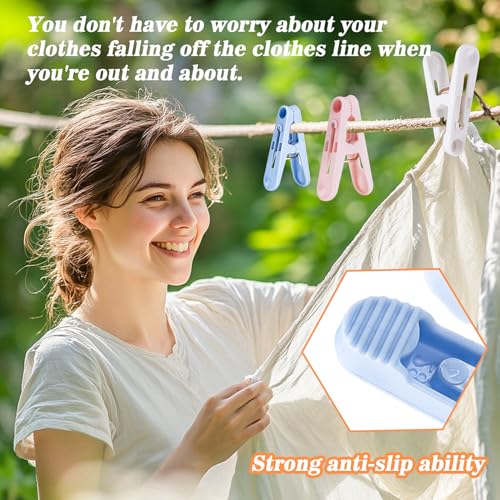 RAINFLOW 60-Pack Colorful Plastic Clothespins with Storage Bag