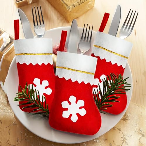 Red Felt Christmas Stockings Bulk 8 Inch with White Trim - 100 Pcs