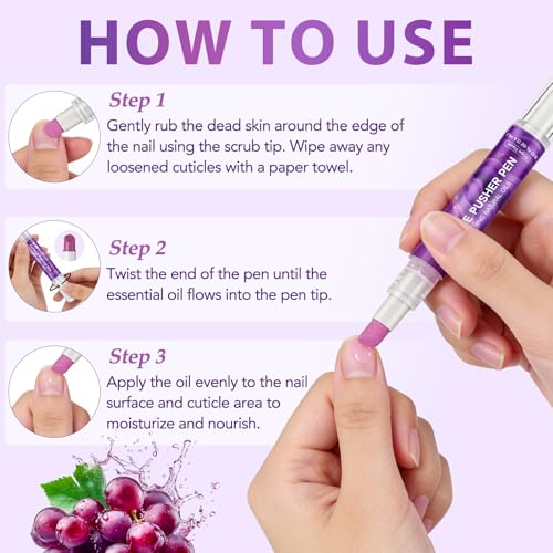 4-in-1 Cuticle Oil Pen with Quartz Tip and Jojoba Oil - 3.5ml
