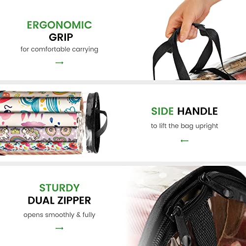 ZOBER Round Christmas Gift Wrapping Paper Organizer - Black Transparent