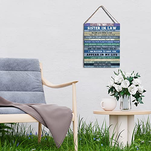 Rustic Wooden Sign for Sister-in-Law | 8x10 Bonus Sister Decor