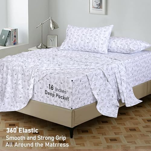 Reindeer Rush Organic Cotton Flannel Bed Sheet Set Full Size