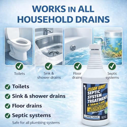 Clean Shot Septic System Treatment with Natural Enzymes - 16 oz