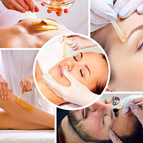 Mibly 200 Pcs Wooden Wax Sticks - Dual-Ended Applicators for Facial Hair Removal