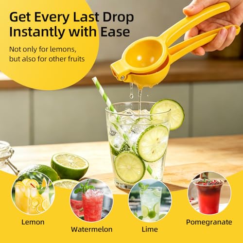 Heavy-Duty Metal Citrus Juicer - Ergonomic Manual Lemon & Lime Squeezer
