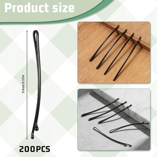 LXUEJIE 100 Pcs Curved Bobby Pins 2.2in Large Black Hair Pins for Thick Hair