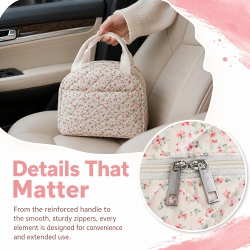 Insulated Floral Lunch Bag for Women - Portable & Leakproof