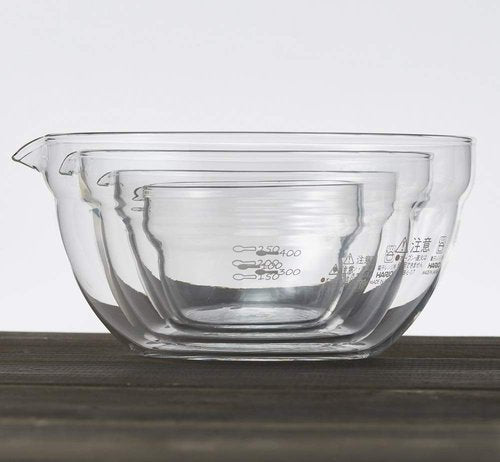 HARIO KB-2518 Single-Mouth Bowl, Heat Resistant Glass, Set of 4, Multi Balls, Clear, Made in Japan