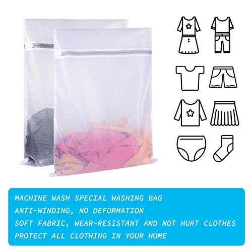 SUERIV 4-Pack Mesh Laundry Bags for Delicates - 16 x 20 Inch Wash Bags