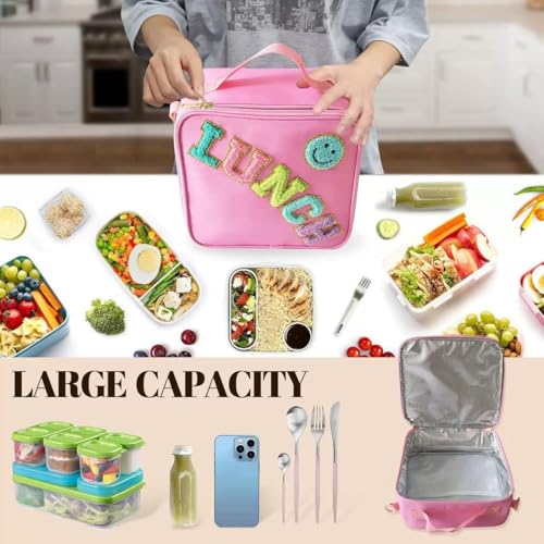 Purple Insulated Lunch Bag with Adjustable Strap - Reusable & Cute for Kids