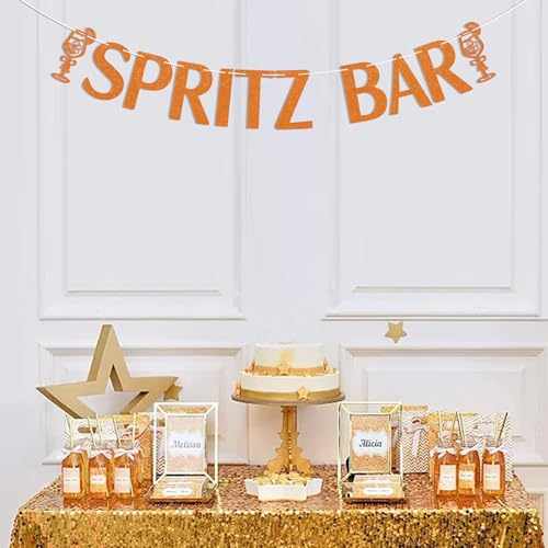 Spritz Bar Banner - Glitter Orange Citrus Party Decor