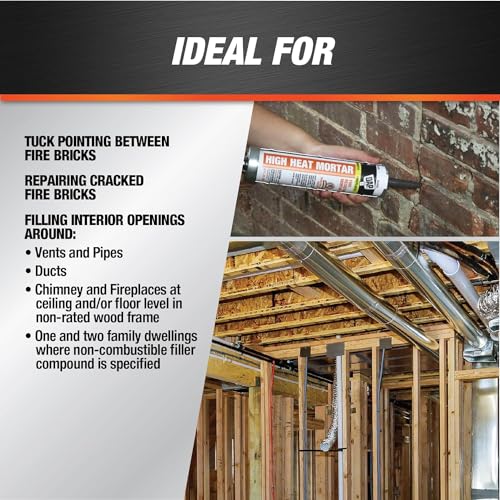 DAP High Heat Mortar Caulk 10.1 oz - Pack of 2, Black