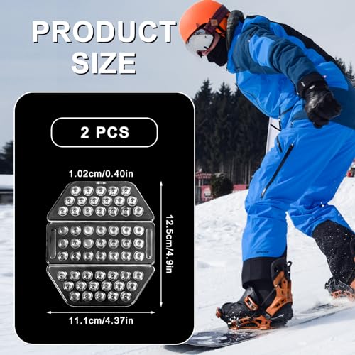 2Sets of 6pcs Stomp Pad, Clear Anti-Skidding Snowboard Stomp Pads Skis Board Grip Pad Mat for Snowboarding Snow Board Accessories