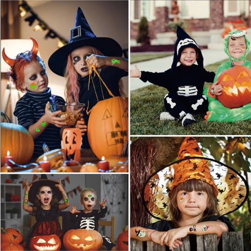 Halloween Glow in the Dark Temporary Tattoos for Kids 20 Pack
