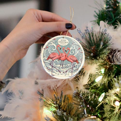 Flamingo Christmas Ornament - Pink Acrylic Keepsake Gift
