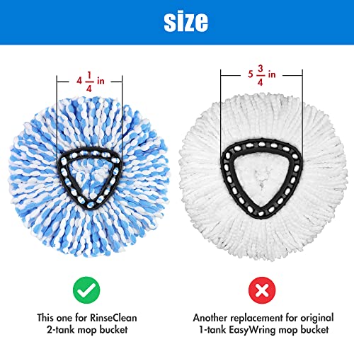 3-Pack Microfiber Mop Replacement Heads for O-Ceda RinseClean Spin Mop
