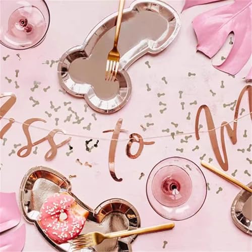 10 Pack Rose Gold Disposable Party Plates - Elegant Bachelorette Decor