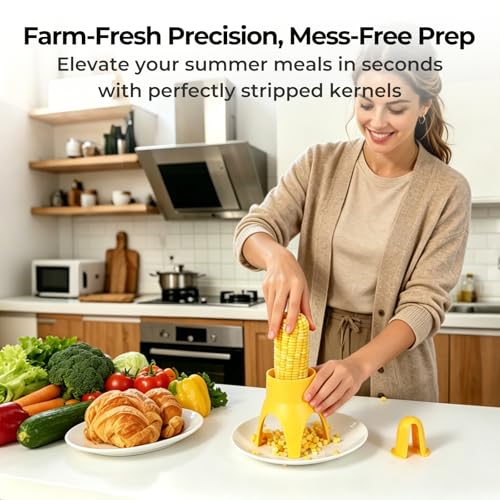 Corn Stripper Peeler Tool – LIIGEMI Non-Slip Kitchen Gadget for Easy Kernel Removal