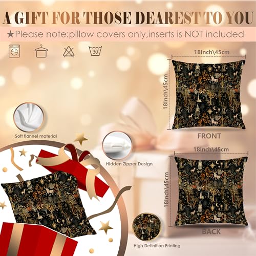 LUKIPOM Medieval Dark Gothic Forest Pillow Cover 18x18, Multicolor 13