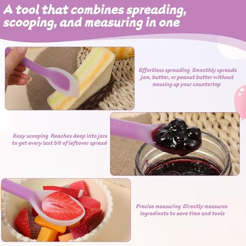 3 PCS Dual Ended Silicone Spatula Spoon Set - 11 Inch