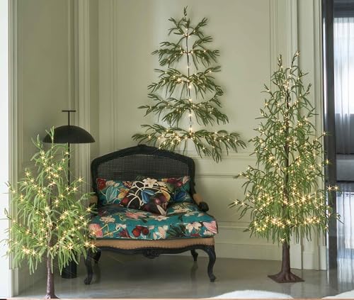Lighted Christmas Norfolk Pine Tree 4FT with 180 LED Fairy Lights - 3ft 11in