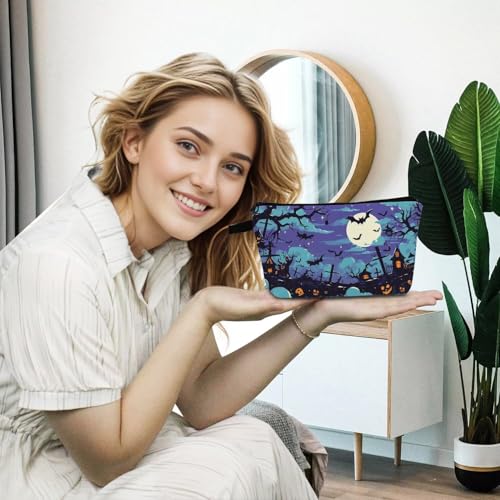 Halloween Pumpkin Print Small Cosmetic Bag Toiletry Makeup Pouch