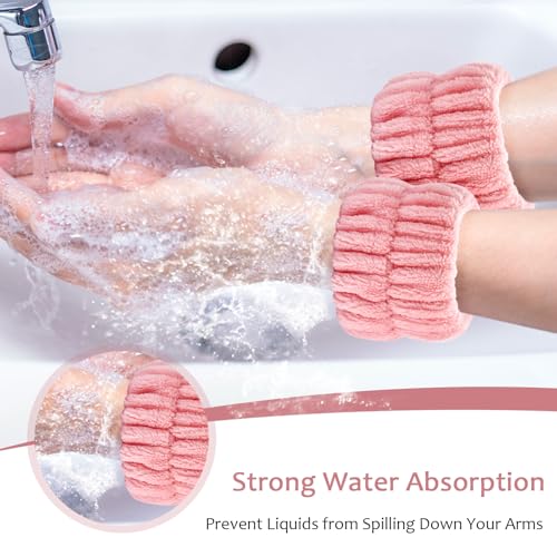 Wykodra 6pcs Absorbent Wrist Bands for Washing Face Microfiber Spa Cuffs