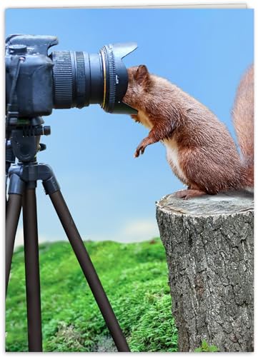 Funny Birthday Card for Her, Him, Friend - Animal Photo Humor, 5x7 Card with Free Bonus