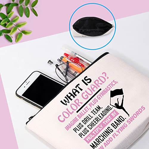 Color Guard Makeup Bag Canvas Cosmetic Pouch Marching Band Gift