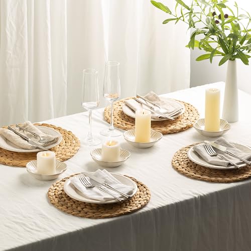 BEUNAIZER Ceramic Candle Holder Plate for Pillar & Tealight Candles