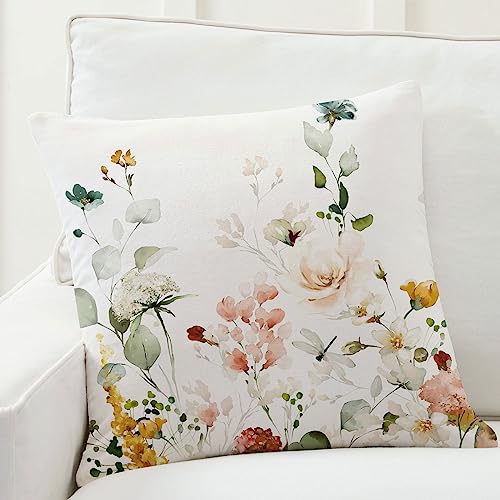 De-Mediocre Floral Velvet Throw Pillow Covers, 18x18 Inch Set of 2